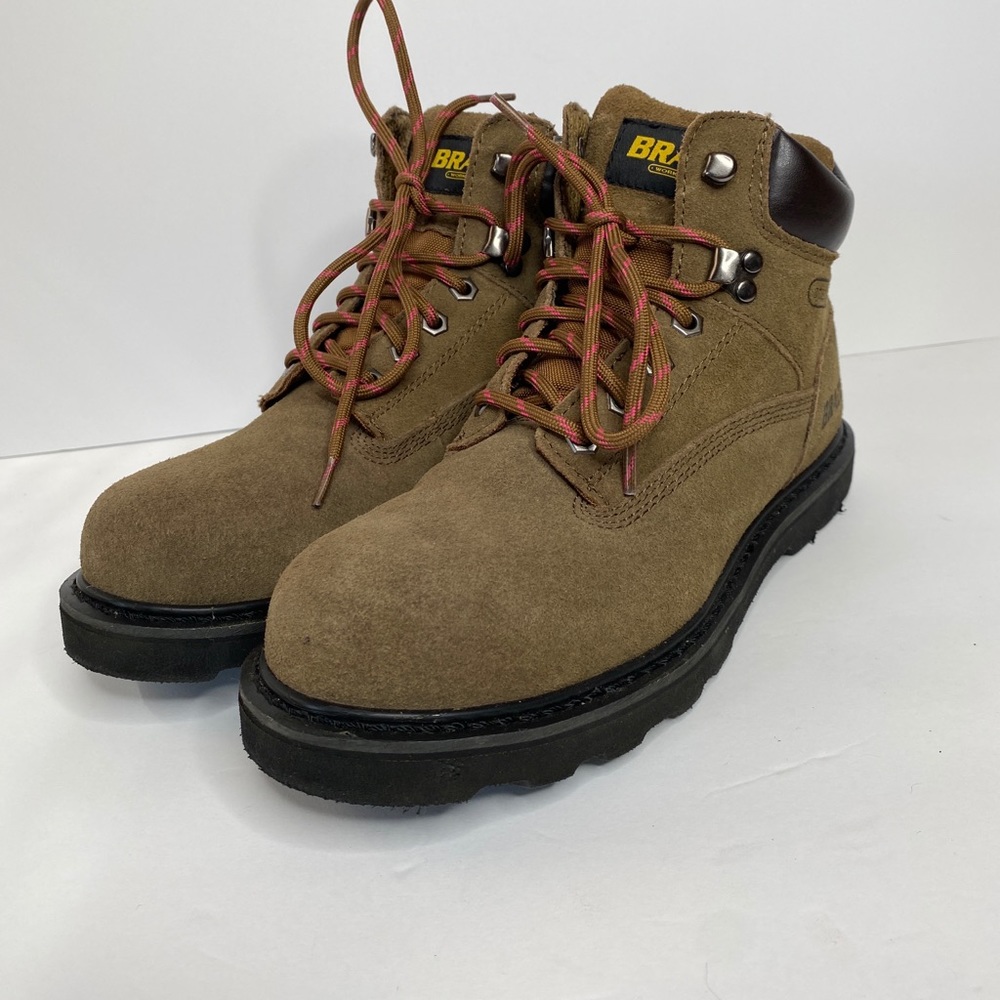 Brazos Women's Steel Toe Lace Up Work Boots Sz 7B